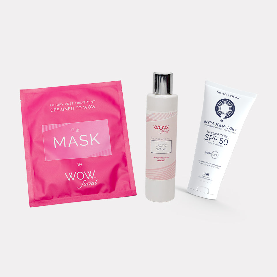 NEW YEAR NEW SKIN Bundle for Dry to normal skin A with Lactic Wash 200ml, Synergy 6 50ml and a WOW mask
